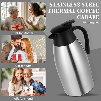 68 Oz Thermal Coffee Carafe, Stainless Steel Insulated Vacuum coffee crafts to - Image 7