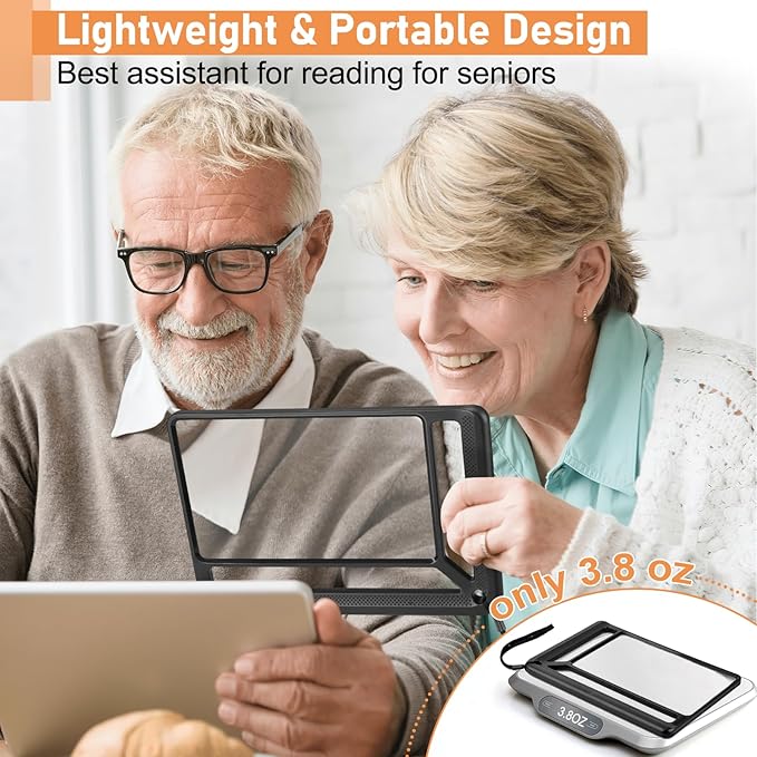 5X Full Page Magnifying Glass for Reading, Lightweight Rectangular Magnifier - Image 6