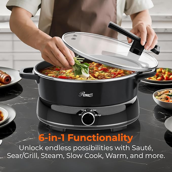 Rosewill 12.7 QT Electric Hot Pot Slow Cooker - Image 2