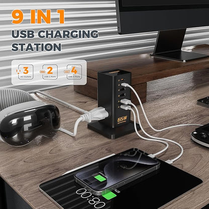 USB Charging Station for Multiple Devices 10Ft Cord, TESSAN 9-in-1 USB C - Image 6
