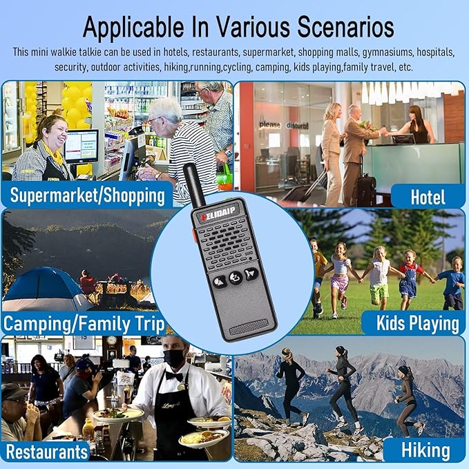 ELIDAIP T-M2 Ultra Mini Walkie Talkies, Rechargeable Two Way Radios Long Range - Image 9