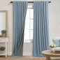 KOUFALL Light Blue Blackout Curtains 96 Inch Long 2 Panel Set, Linen Textured by KOUFALL