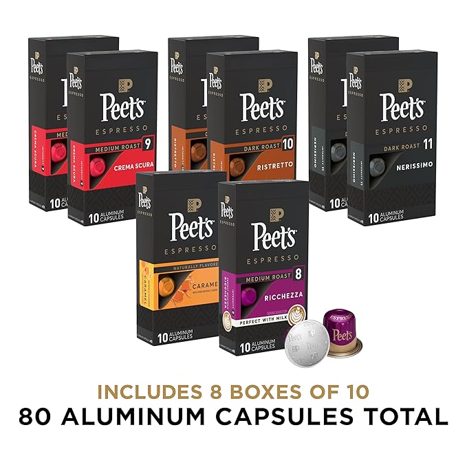 Peet's Coffee, Dark Roast Espresso Capsules Variety Pack, Compatible - Image 2