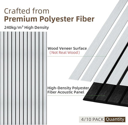 TO-TH Wood-Look Acoustic Panel, 4 Pack 47.2” x 23.6” Soundproof Wall Panels - Image 2