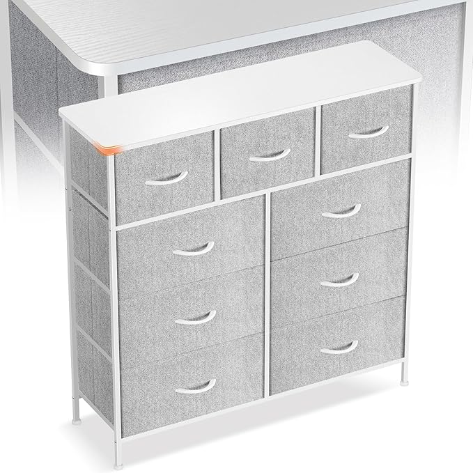 Curved Profile Dresser for Bedroom, Chest of Drawers, 9 Storage Drawers by Sonharlar