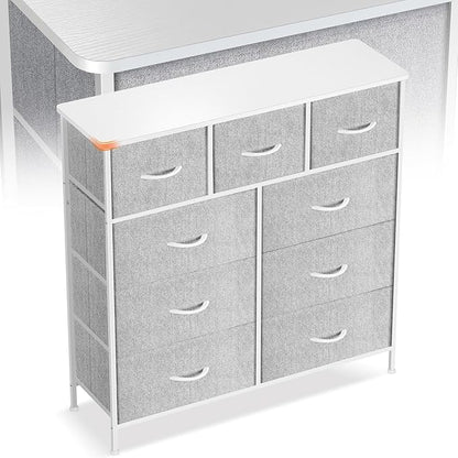 Curved Profile Dresser for Bedroom, Chest of Drawers, 9 Storage Drawers by Sonharlar