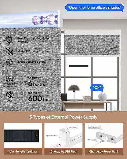 Kincmo Motorized Blinds with Remote, 100% Blackout Motorized Roller Shades Work - Image 5