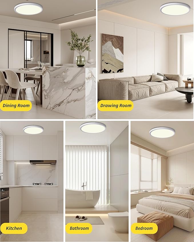 4pack 12 Inch Flush Mount Ceiling Light, 24w Led Ceiling Light, - Image 3
