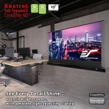 Elite Screens Kestrel Tab-Tension Pro CineGrey 4D, 16:9 Aspect Ratio, ISF - Image 2