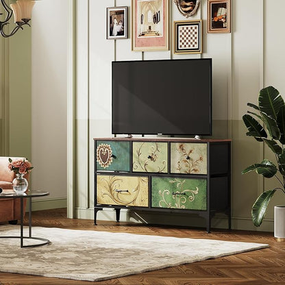WLIVE Dresser for Bedroom with 5 Drawers, Wide Chest of Drawers, Fabric Dresser - Image 2