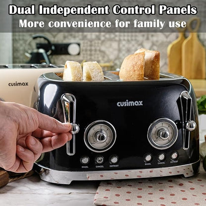 CUSIMAX Toaster 4 Slice, Retro Toaster - Image 5