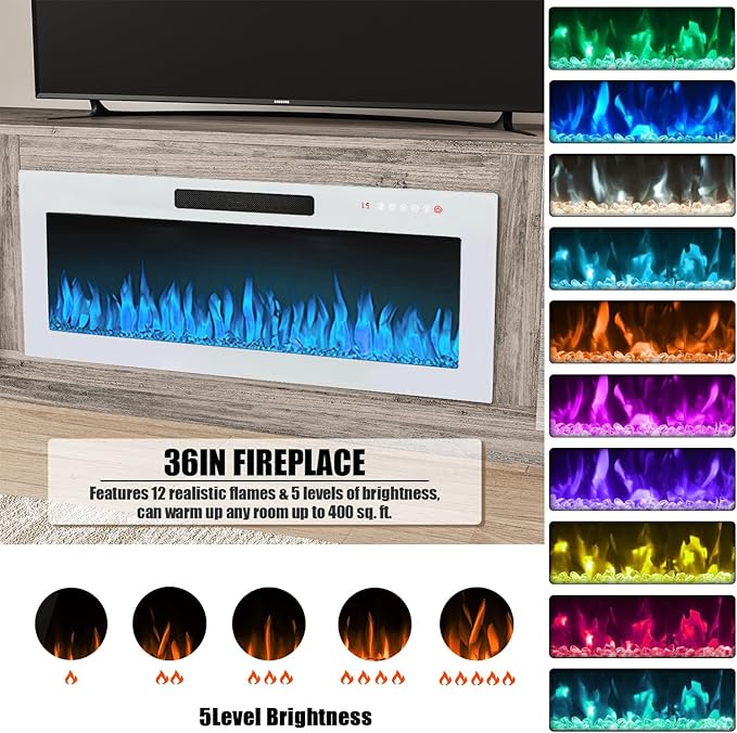 VITESSE TV Stand Fireplace - Image 4