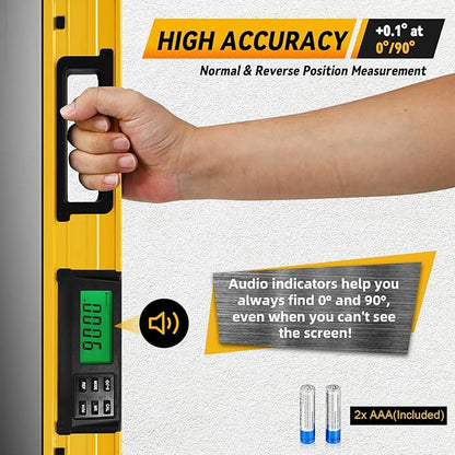 24 Inch Smart Digital Level, LCD Screen Magnetic Electronic Level Tool - Image 3