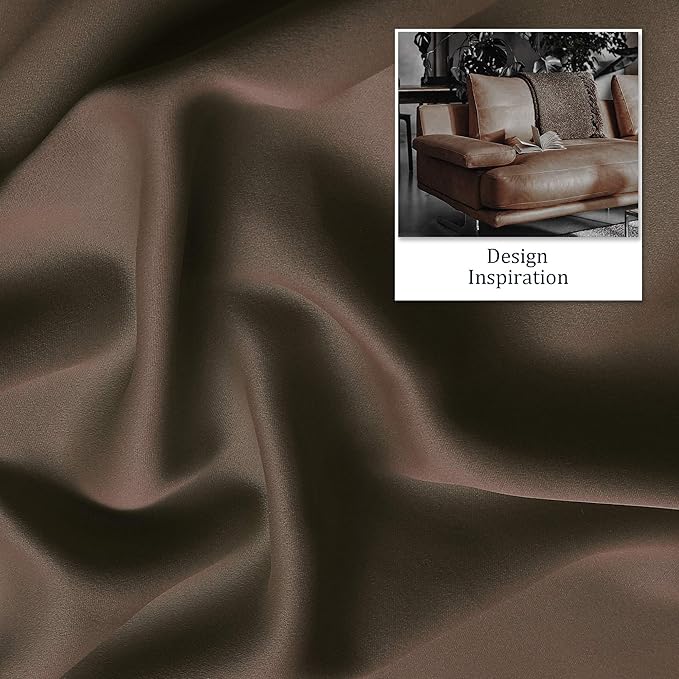 DUALIFE Brown Curtains 72 Inch Length 2 Panels Coffee Color Curtains - Image 4
