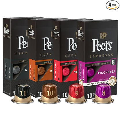 Peet's Coffee, Dark and Medium Roast Espresso Capsules Variety Pack, Compatible by Peet%E2%80%99sCoffee