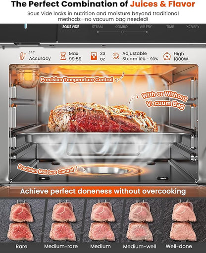 Nuwave Combi Steam Oven, Non-Toxic Stainless Steel Multi-Cooker - Image 5