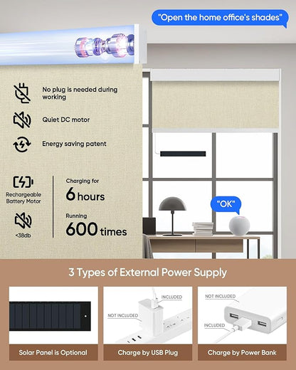 Kincmo Motorized Blinds with Remote, 100% Blackout Motorized Roller Shades Work - Image 5