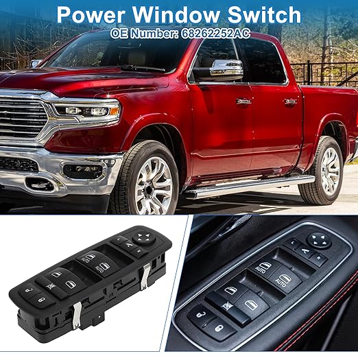 A ABSOPRO Power Window Switch No.68262252AC Front Left Driver Side Window - Image 2