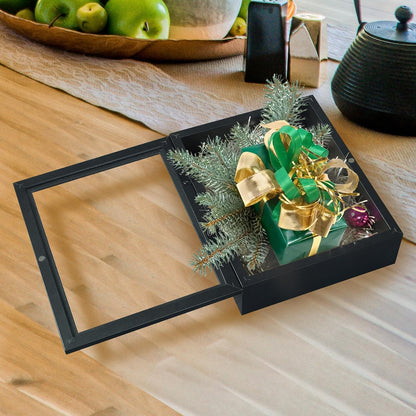 Muzilife 13x16 Shadow Box Wood Picture Frame, 2.16 Deep, Real Glass, Black | FSC-Wood, Magnetic Door, Linen Interior & Pins, Vertical, Horizontal Wall Hanging, Display Case Frame for Photos & Keepsakes