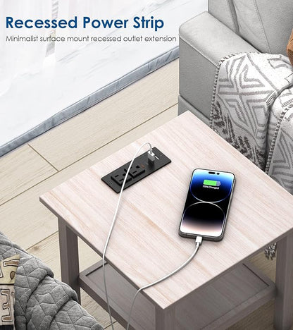 Recessed Power Strip with 30W USB C, Ultra Thin Flat Plug Power Strip, 2 - Image 5