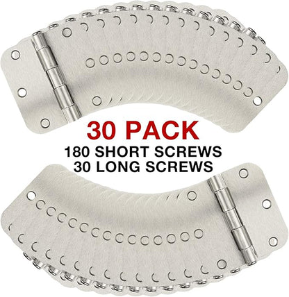 30 Pack Rounded Satin Door Hinges Brushed Nickel 3.5 Inch Interior 3 1/2 Inch - Image 6