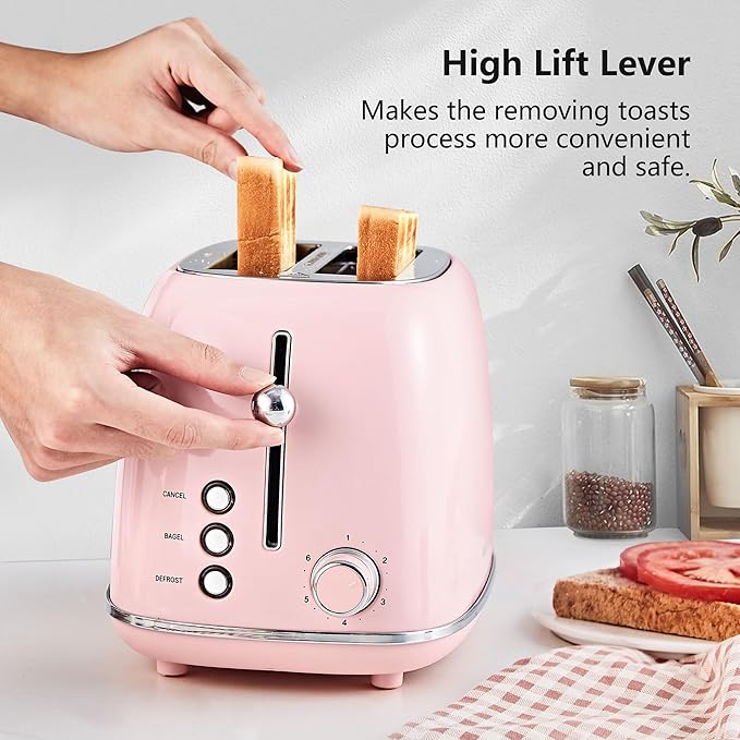 Roter Mond 2 Slice Toaster Retro Stainless Steel - Image 6