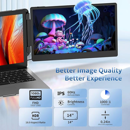 New Upgraded Laptop Screen Extender Portable Monitor, 1080P FHD IPS Screen - Image 8