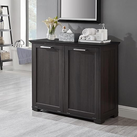 OLD CAPTAIN Double Tilt Out Trash Cabinet, Wooden Kitchen Garbage Can Free - Image 2