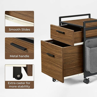 EUREKA ERGONOMIC 2-Drawer Mobile File Cabinet - Image 4