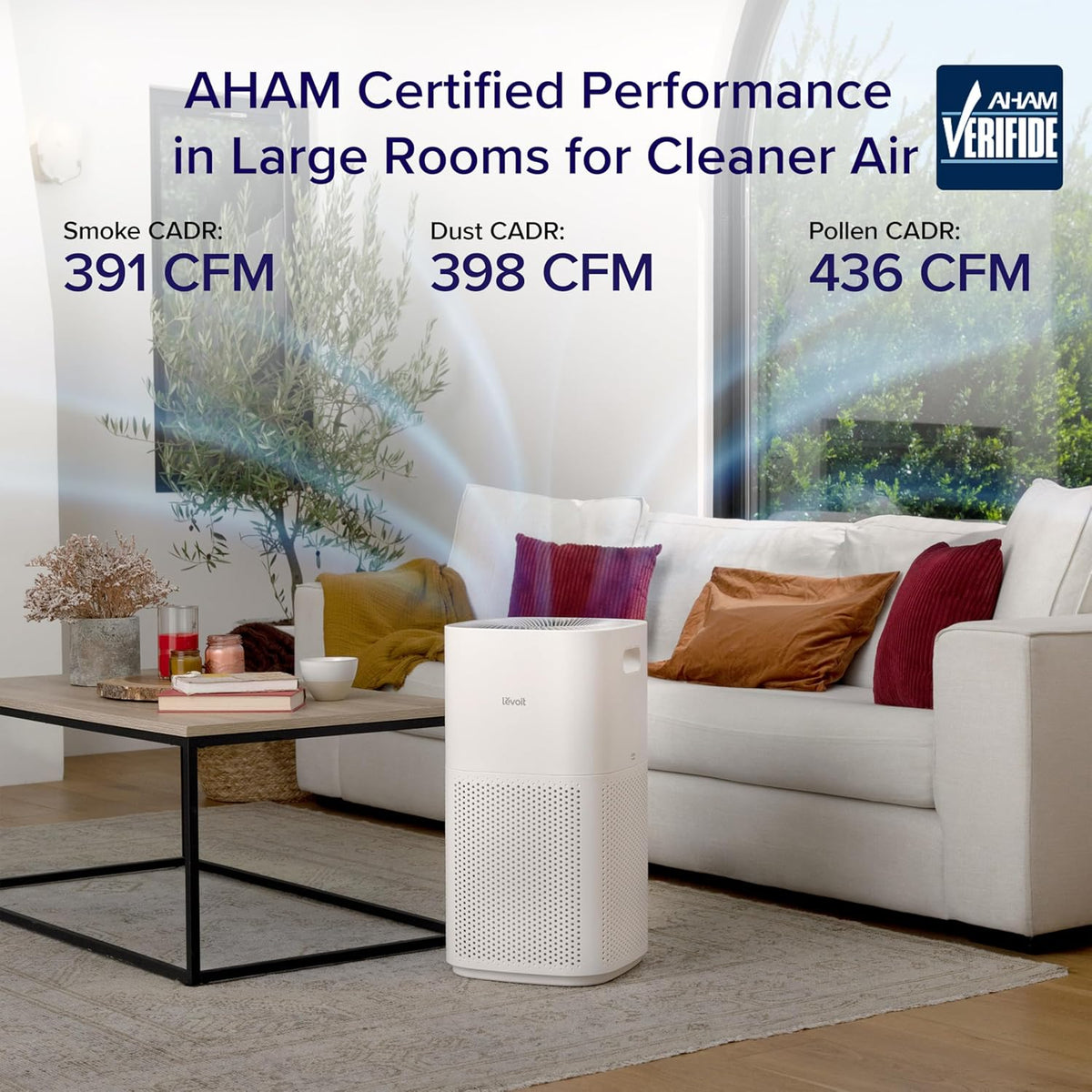 levoit smart air purifiers for home large room shown in use