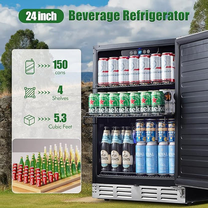Kalamera Beverage Refrigerator, 24 inch Under Counter Drink Cooler - Image 2