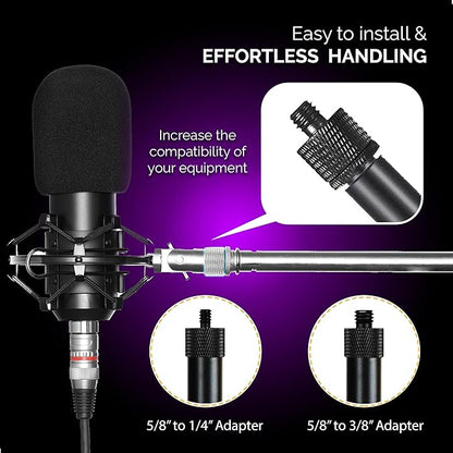 IXTECH Mic Stand Adapter Set 8 pieces Metal Microphone Stand Screw Thread - Image 8