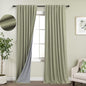 KOUFALL Sage Green Back Tab Linen Blackout Curtains 52x90 Inches Long by KOUFALL