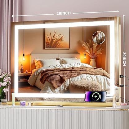 Vanity Mirror with Lights, Dimmable 3 Modes, Memory Function, Smart Touch - Image 2