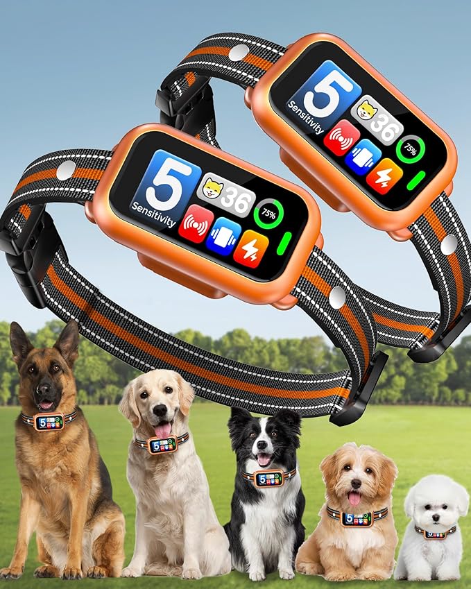 2 Pack Anti Dog Bark Collar for Large Medium Small Dogs, 1s Fast Stop Barking by Unknown