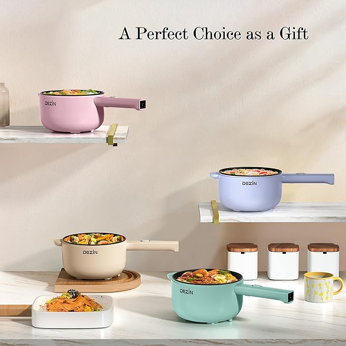 Dezin Electric Cooker, 2L Non-Stick Sauté Pan, Rapid Noodles Cooker, Mini Pot - Image 7