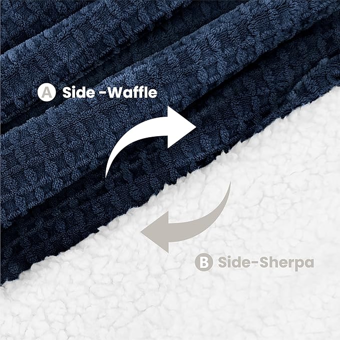 Heated Blanket Electric Blanket Full Waffle, 72x84 Inches Sherpa Fleece Fast - Image 8