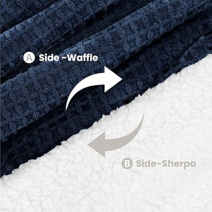 Heated Blanket Electric Throw Waffle, 50x60 Inches Sherpa Fleece Fast Heating - Image 8
