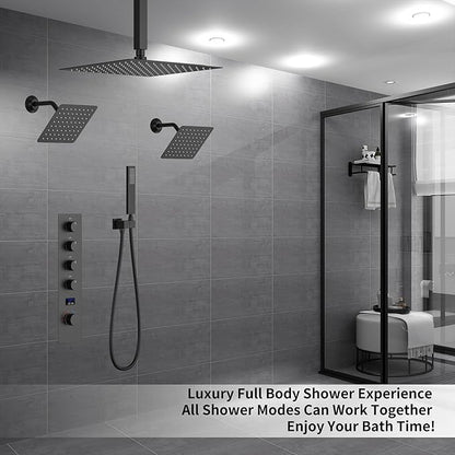 KATAIS Shower Faucet Set Matte Black Shower System - Image 2