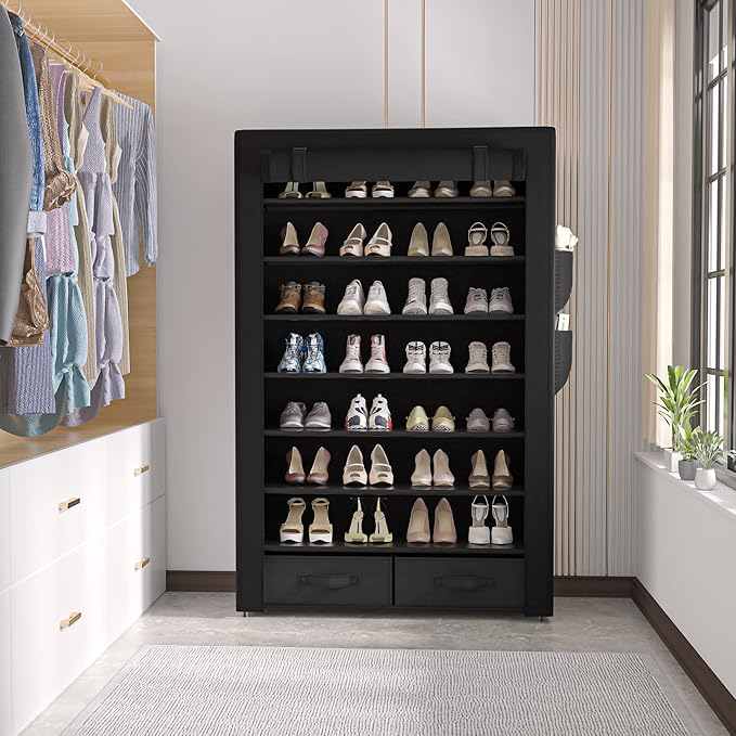 OYREL Tall Shoe Rack Dustproof Cabinet Large Capacity 8 Tier Shoe Organizer - Image 8