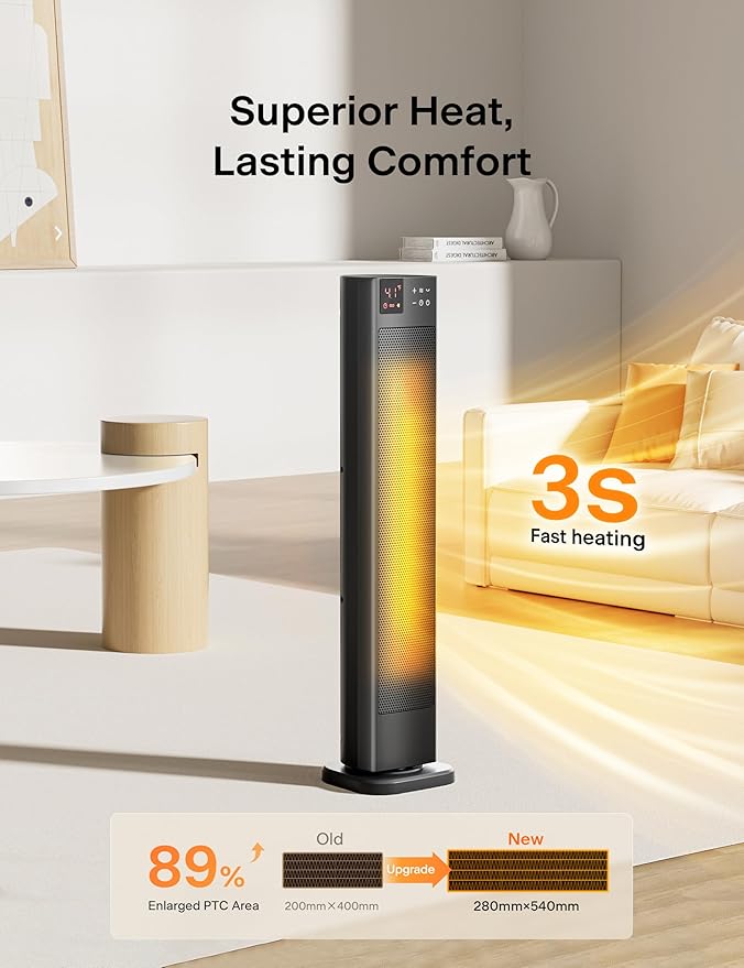 PELONIS 30” Ceramic Tower Space Heater - Image 2