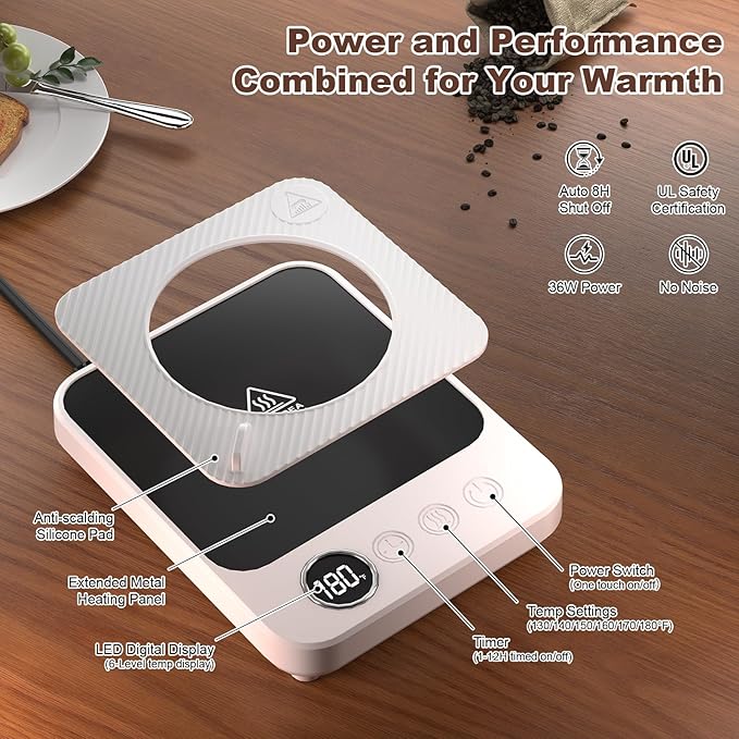 Coffee Mug Warmer & Mug Set for Desk, Smart Coffee Cup Warmer - Image 6
