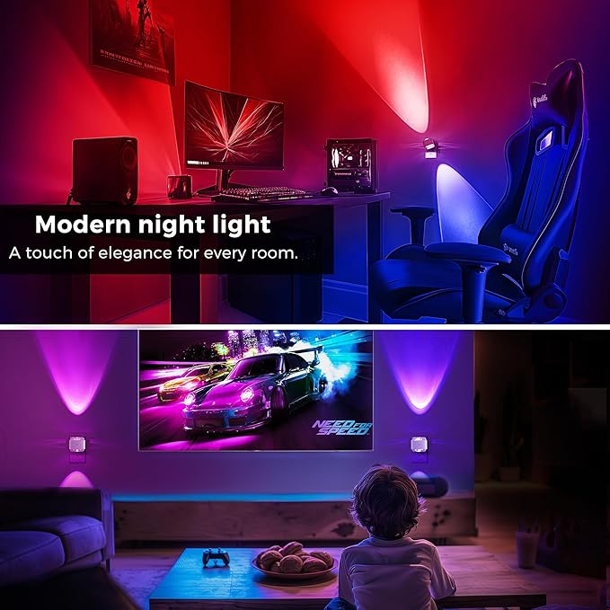 L LOHAS LED Night Light, Color Changing Night Lights Plug into Wall, Rotating - Image 5