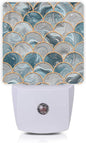 Smoaffly Mermaid Fish Scales Marble Night Light Plug-in LED Nightlights Auto by Smoaffly