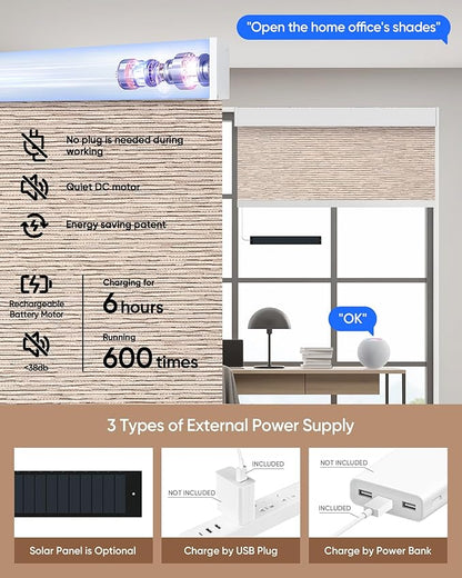 Kincmo Motorized Blinds with Remote, 100% Blackout Motorized Roller Shades Work - Image 5