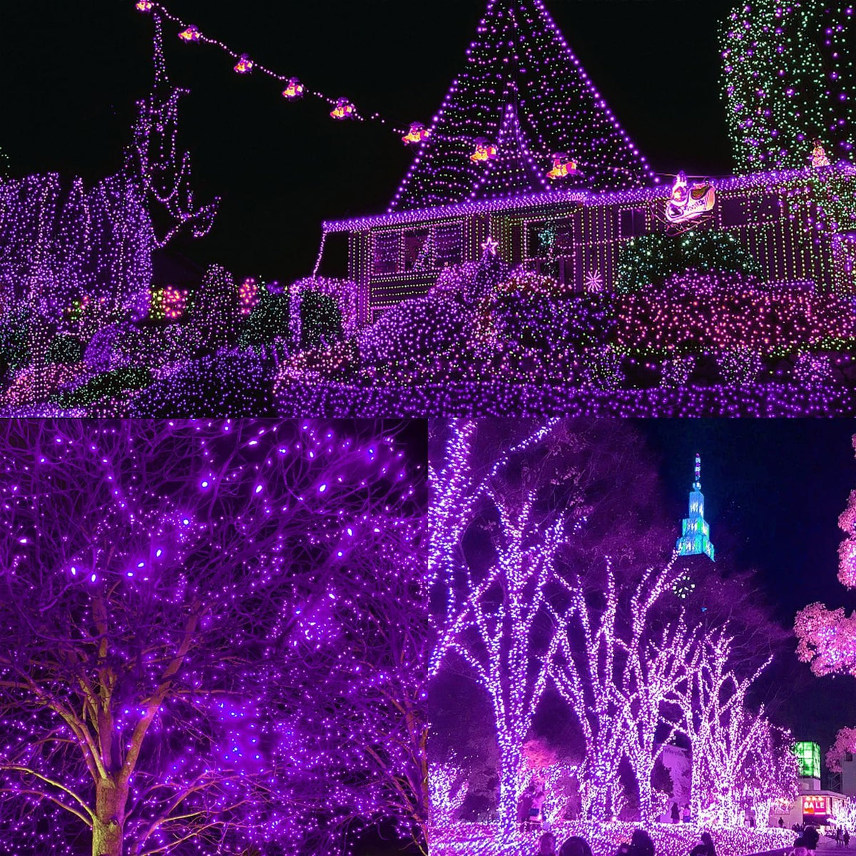 WATERGLIDE 1000 LED Halloween String Lights, 328 FT Green Wire LED Decorative...