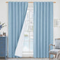 LAMIT Stone Blue 100% Blackout Linen Curtains, 84 Inch Linen Textured Living by LAMIT