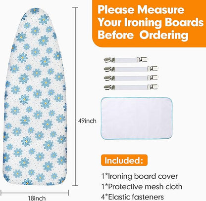 Ironing Board Cover and Pad, 18x49 Extra Wide Thick Iron Padding, Scorch & - Image 6