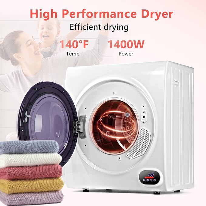 Euhomy Portable Dryer, 2.65 Cu.Ft. Clothes Drying Machine - Image 5