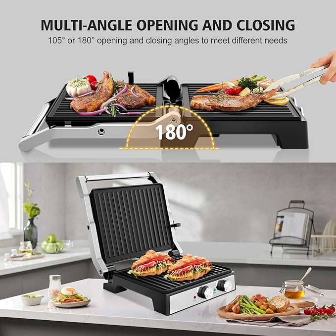 1600W Panini Press, Sandwich Maker - Image 3